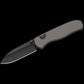 Kizer Cutlery Azo Drop Bear Zero Button Liner Lock Folding Knife 3.1" Elmax Matte Black DLC Ultra Drop Point Blade, Dark Gray Aluminum Handles, Reversible Bayonet Clip - Ki3619BDA1