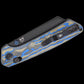 Kizer Cutlery Vanguard Matteo Pignatelli Madrac Clutch Lock Folding Knife 3.06" Nitro-V Black Stonewashed Reverse Tanto Blade, Blue Vortex Micarta Handles, Reversible Clip, AXIS/Crossbar Lock - V3693A4