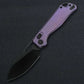 Kunwu Pulsar Folding Knife Tux Purple Textured Ti Handle Plain DLC X705T-3