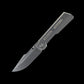 Poikilo Blade Marlin S1 Folding Knife Titanium Handle M398 Harpoon Plain Edge Pearlescent Stonewash Finish