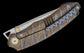 Remette Knives Wild Species Front Flipper Knife 3.35" M390 Pearlescent Satin Drop Point Blade, Tiger Stripe Flamed Titanium Handles, Frame Lock - WD108-C