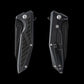 Skallywag Tactical Shadow Beard Frame Lock Flipper Knife 3.4" D2 Black PVD Drop Point Blade, Machined Black G10 Handle with Carbon Fiber Inlays and Titanium Lock