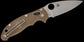 Spyderco Manix 2 Lightweight Sprint Run Folding Knife 3.37" CPM-15V Stonewashed Plain Blade, Brown FCRP Handles, Ball Bearing Lock - C101PBN15V2