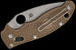 Spyderco Manix 2 Lightweight Sprint Run Folding Knife 3.37" CPM-15V Stonewashed Plain Blade, Brown FCRP Handles, Ball Bearing Lock - C101PBN15V2