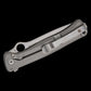 Spyderco/LionSTEEL Michele Pensato Slym Frame Lock Flipper Knife 3.42" M390 Stonewashed Drop Point Blade, Gray PVD Titanium Handles with Polar Dark Matter FatCarbon Inlay - C271TIP