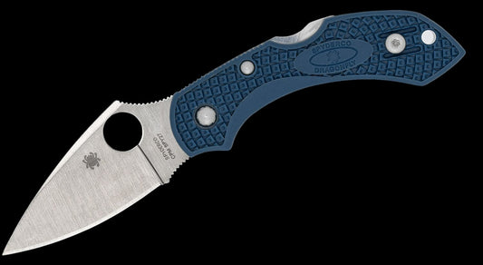 Spyderco Dragonfly 2 Lightweight Folding Knife 2.28" CPM-SPY27 Satin Plain Blade, Cobalt Blue FRN Handles, Lockback - C28PCBL2 - Seti City
