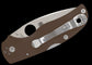 Spyderco Native 5 Sprint Run Folding Knife 2.95" CPM-15V Stonewashed Plain Blade, Brown G10 Handles, Lockback - C41GPBN15V5
