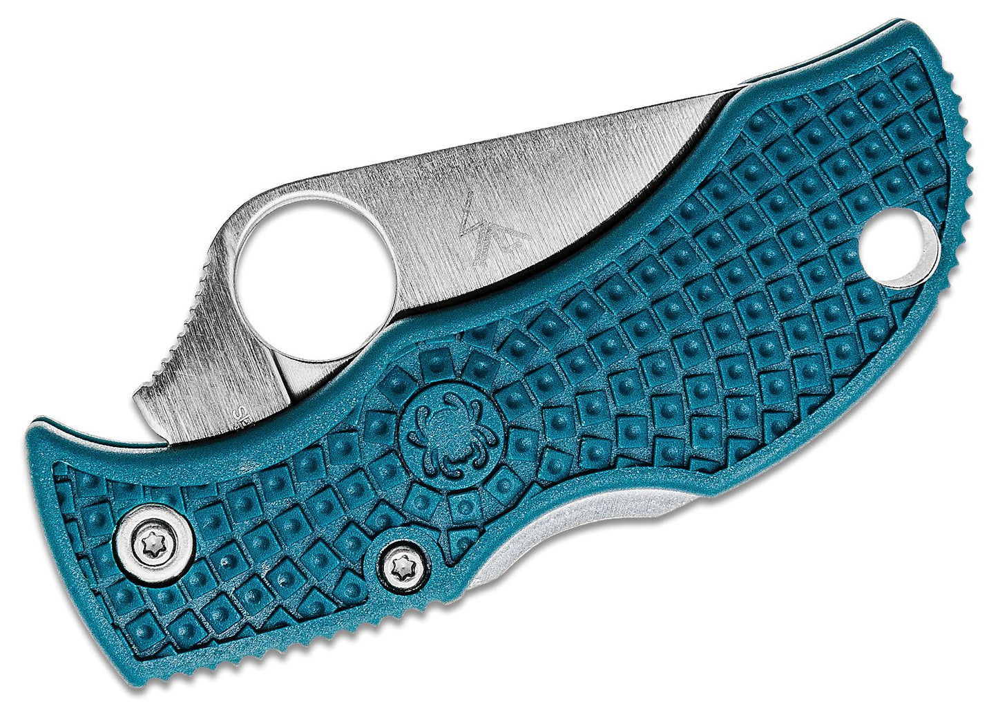 Spyderco Manbug Lightweight Folding Knife 1.97" K390 Satin Plain Blade, Blue FRN Handles -Seti - MFPK390