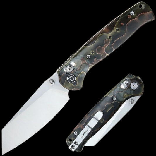 DEFCON TD024- ARTIFACT- Marble Resin Handle Axis Lock Folder