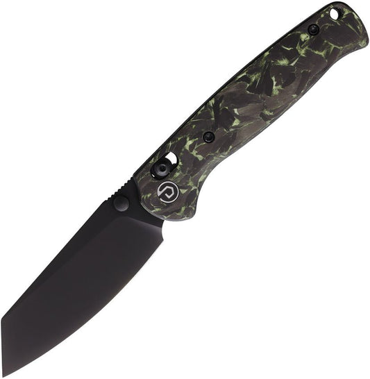 DEFCON TD024- ARTIFACT- Green / Black Carbon Fiber Handle Axis Lock Folder (Copy)