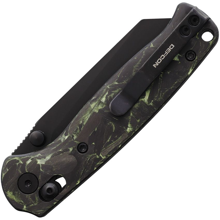 DEFCON TD024- ARTIFACT- Green / Black Carbon Fiber Handle Axis Lock Folder (Copy)
