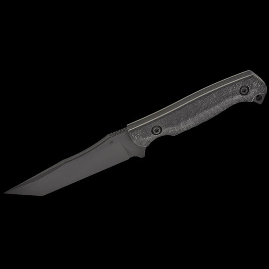Toor Knives Krypteia T Fixed Blade Knife 4" CPM-M4 SOCOM Black KG Gunkote Tanto Blade, Black G10 Handles, Black DuoTone Kydex Sheath - Krypteia T SOCOM Black