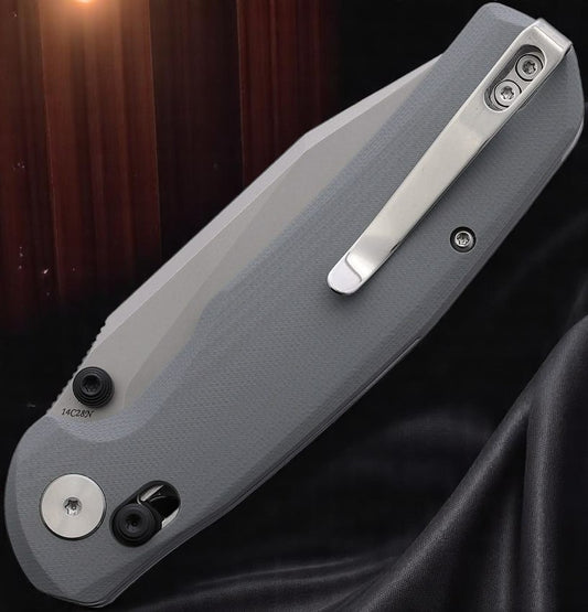 Trivisa Hornet-03G Axis Lock EDC Folding Knife 3.34" 14C28N Steel Blade G10 Gray Handle