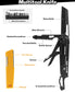 VIPERADE VAK4 Multitool Pocket Knife for Men, Multifunctional 21-in-1 Multitool Pocket Knife with Pouch, Outdoor Camping Survival and Everyday Use (K4-Black)