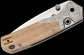 Vosteed Knives TuffKnives Psyop 299 Top Liner Lock Folding Knife 2.99" S35VN Stonewashed Drop Point Blade, Natural Norplex UltreX Micarta Handles with Titanium Bolsters, Button Lock - A2232