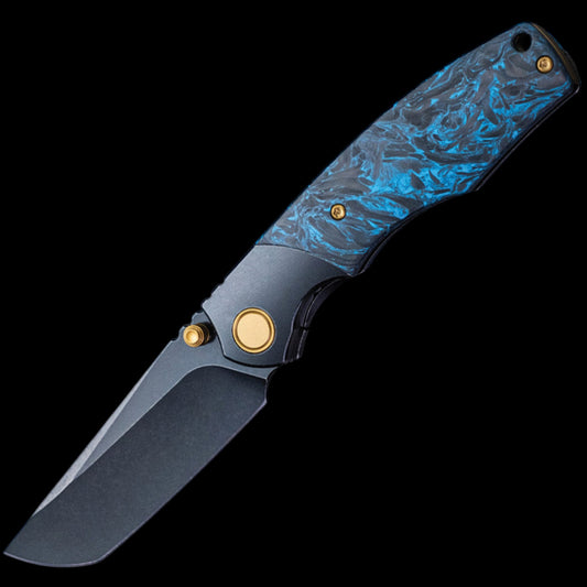 Vixino x Caveman Baby Bronto - Pocket Knife - S35VN -Titanium Bolsters with Carbon Fiber - X902-C1
