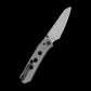 CIVIVI Vision FG Thumb Stud & Superlock Knife Polished Clear Lexan Handle (3.54" Satin Finished Nitro-V Blade With Rock-Grind Pattern) C22036-8
