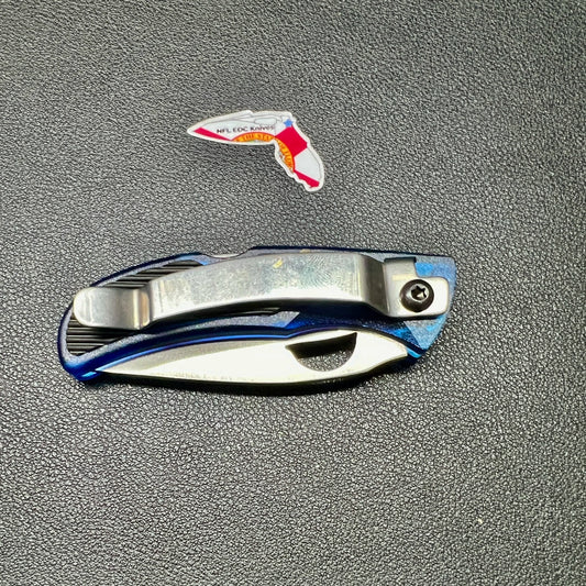 Hard Hat Lock Back Knife - Blue