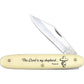 Frost NB12 Psalm 23 Novelty Knife Folding Pocket Knife with Yellow Synthetic Handle