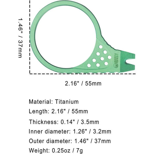 Kubey 410C Pry Tool Green Ti Handles