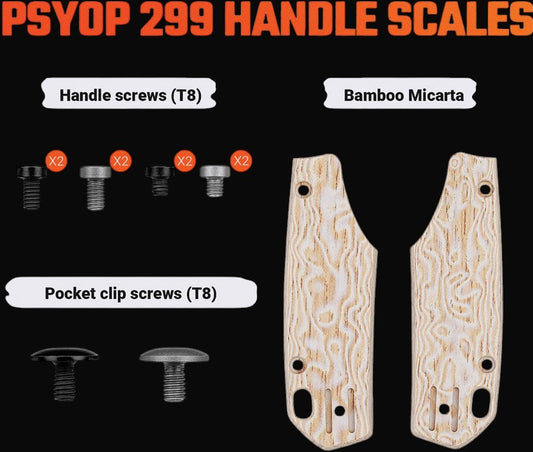 Vosteed Psyop 229 Replacement Handle Scales, Ivory Drift Bamboo Micarta, Knife Not Included - W0405